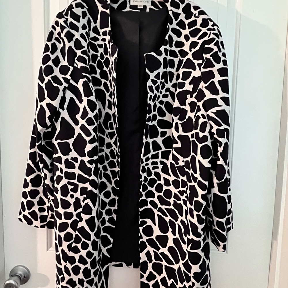 Evan Picone Lined Duster Jacket with 3/4 Sleeves